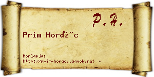 Prim Horác névjegykártya